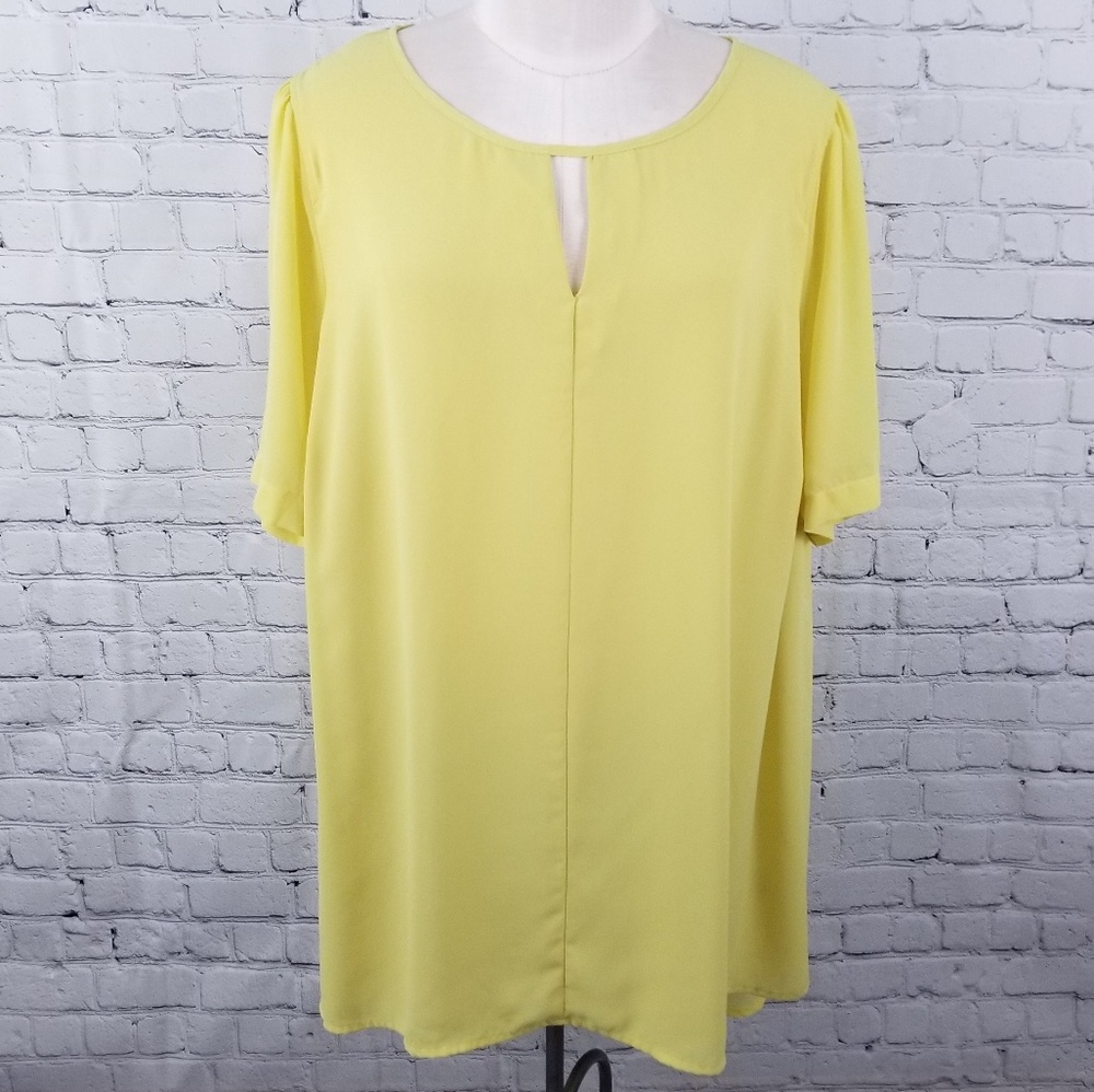 ADDITION ELLE | yellow flowy short sleeve blouse